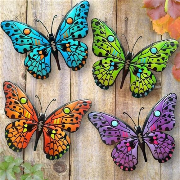 Amazon.com : Daogtc Metal Butterfly Wall Decor - 9.6  4 Pack, Metal Butterfly Wall Decor - 9.5\